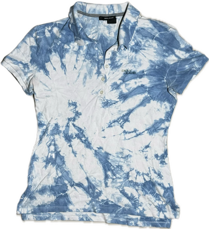 Short Sleeve Blue and White Tye-Dye