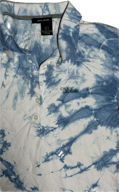 Short Sleeve Blue and White Tye-Dye